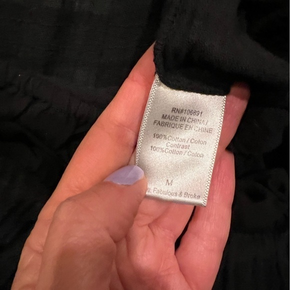 Yfb YOUNG FABULOUS & BROKE Black strapless wide leg cropped jumpsuit size MED - Picture 4 of 12